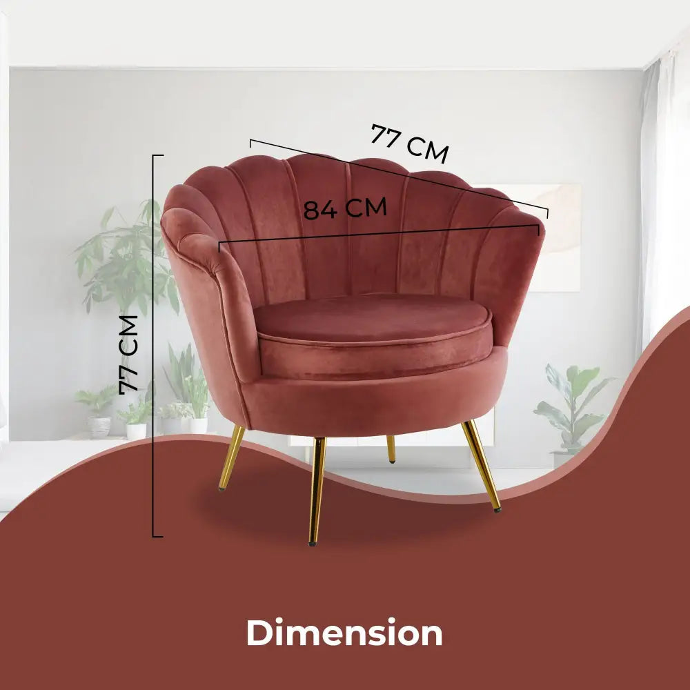 Bloomer Velvet Fabric Accent Sofa Love Chair - Rose Pink - Furniture > Bar Stools & Chairs > Arm Chairs & Recliners