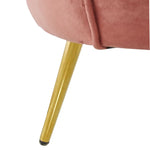Bloomer Velvet Fabric Accent Sofa Love Chair - Rose Pink - Furniture > Bar Stools & Chairs > Arm Chairs & Recliners