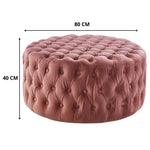 Bloomer Velvet Fabric Accent Sofa Love Chair Round Ottoman Set - Rose Pink - Furniture > Bar Stools & Chairs > Arm