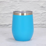 Blue 12oz Double-Wall Vacuum 304 Eggshell Cup - Mini Portable Insulated U-Shaped Cup Creative Small Beer Mug