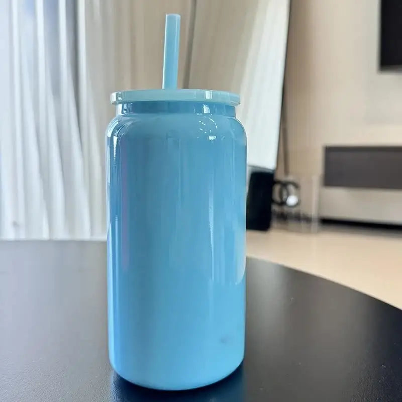 Blue 16oz 304 Stainless Steel Insulated Travel Mug - Portable Outdoor Coffee Cup Double-Wall Thermos for Hot & Cold