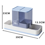 Blue 2-in-1 Automatic Pet Water and Food Dispenser - Gravity Feeder for Cats and Dogs - Pet Care > Cat Supplies > Cat