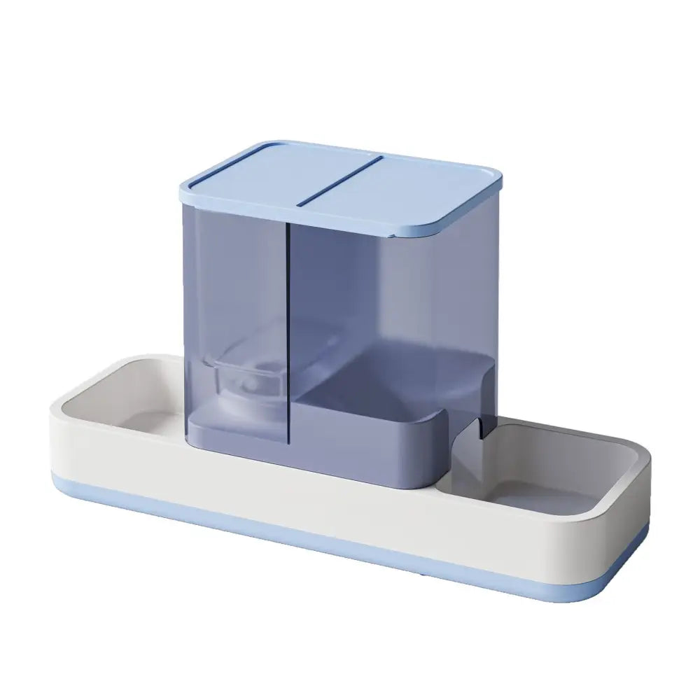 Blue 2-in-1 Automatic Pet Water and Food Dispenser - Gravity Feeder for Cats and Dogs - Pet Care > Cat Supplies > Cat