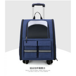 Blue 3-in-1 Pet Carrier: Rolling Backpack with Collapsible Design - Pet Care > Cat Supplies > Cat Carriers & Crates