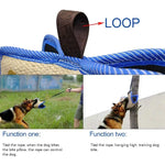 Blue and Khaki Heavy Duty Jute Dog Bite Pillow - Professional Training Tug Toy with 3 Handles for Schutzhund K9 Agility