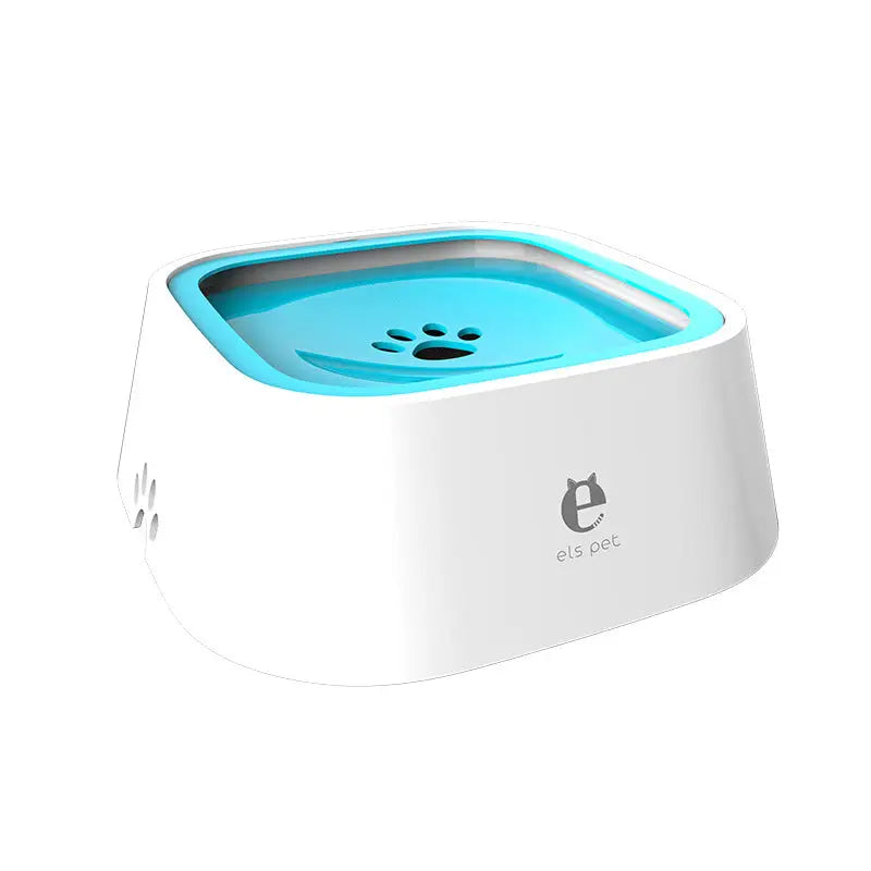 Blue Anti-Spill Floating Pet Water Bowl for Dogs and Cats - 1L Capacity Splash-Proof and Anti-Wet Mouth Design - Pet