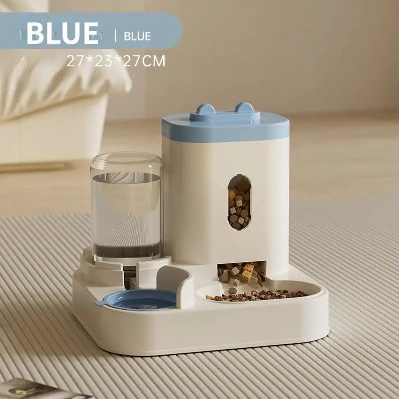 Blue Automatic Pet Feeder and Water Dispenser - Smart Dog Bowl & Cat Feeder Universal Pet Feeding Station Electric Pet