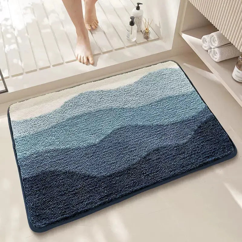 Blue Bath Mat - Super Absorbent Non-Slip Bathroom Floor Mat - 40x60cm - Home & Garden > Bathroom Accessories > Bath