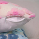 Blue Charming 3D Floral Plush Cushion Covers - Set of 4 45x45cm Soft Faux Lambswool Pillowcases for Sofa & Bed Decor