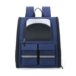 Blue Collapsible Pet Carrier Backpack with Trolley Sleeve - Pet Care > Cat Supplies > Cat Carriers & Crates