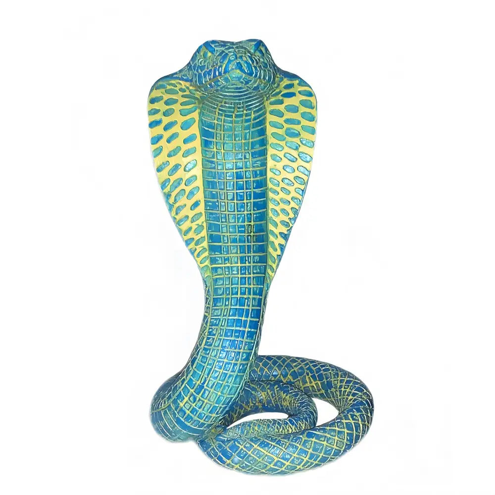 Blue Decorative Resin Cobra Statue - Unique Animal Figurine for Home Decor & Creative Gifts - Home & Garden > Decor >