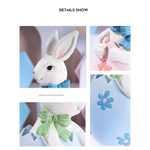 Blue Easter Rabbit Egg Resin Decoration - Charming Festive Gift for Kids’ Rooms and Holidays - Home & Garden > Decor >