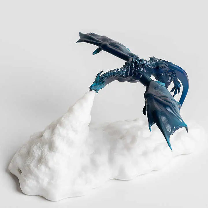 Blue Ice Dragon 3D Printed LED Dragon Flame Night Light - Unique Decorative Lamp for Desk Bedroom & Gift Ideas - Home &