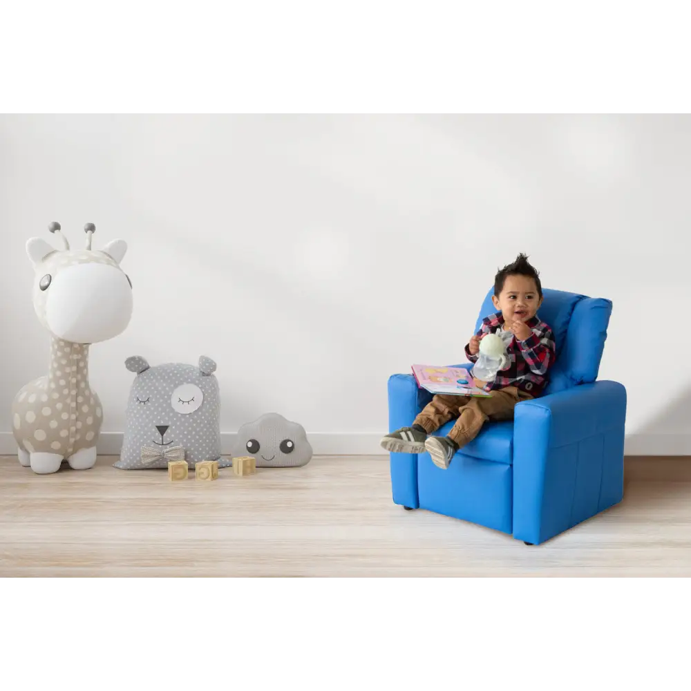 Blue Kids push back recliner chair with cup holder - Baby & Kids > Kid’s Furniture
