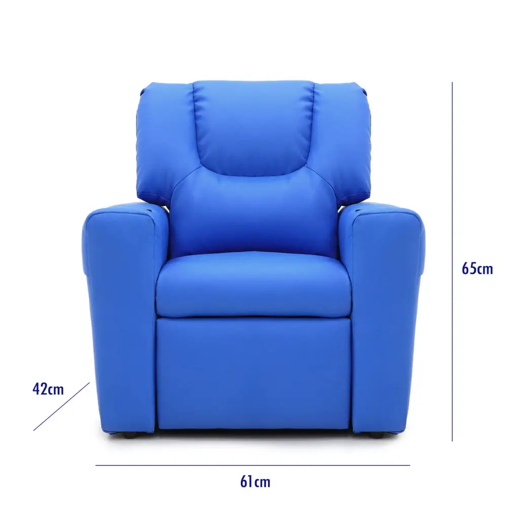 Blue Kids push back recliner chair with cup holder - Baby & Kids > Kid’s Furniture