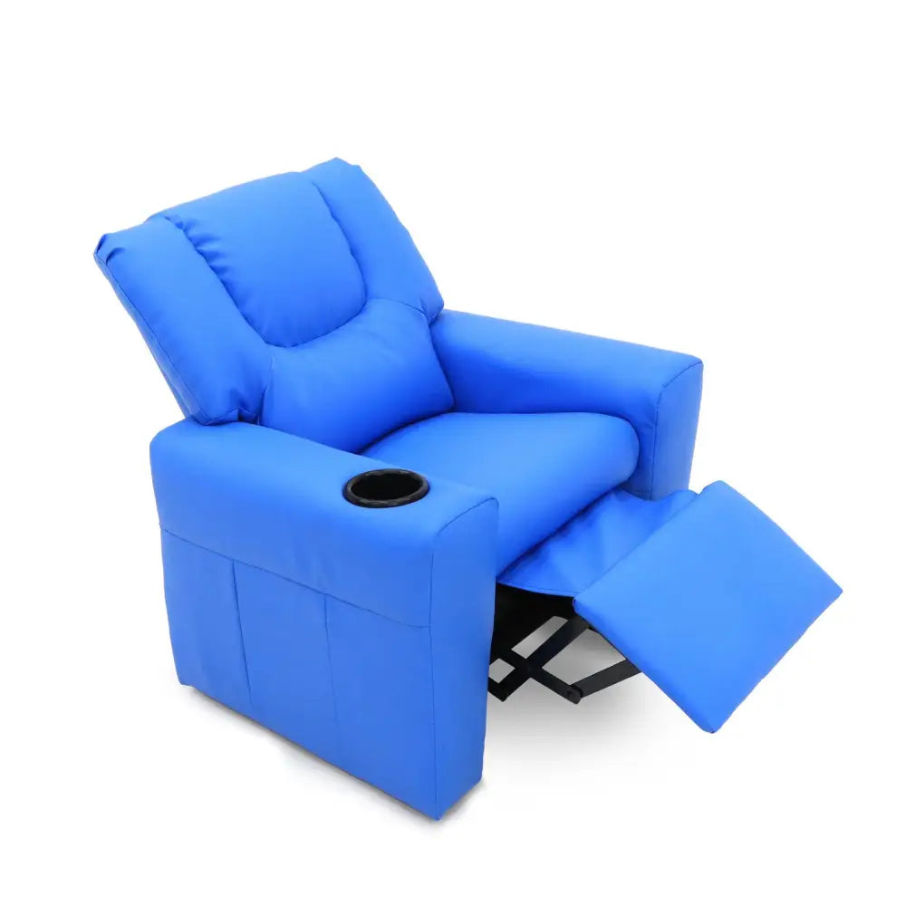 Blue Kids push back recliner chair with cup holder - Baby & Kids > Kid’s Furniture