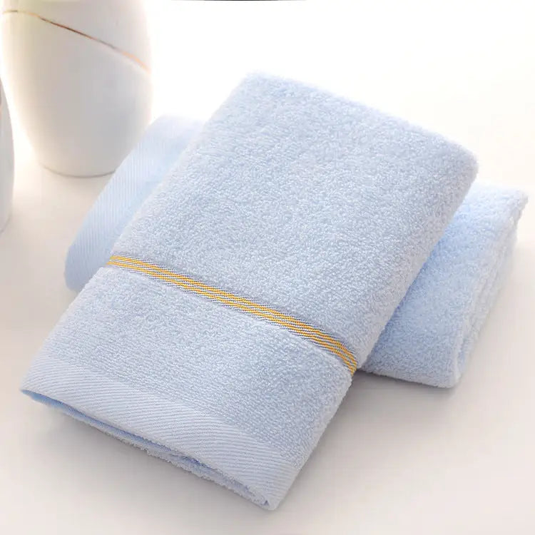 Blue Luxury Soft Cotton Towel Set - 5-Piece Bathroom Towels Absorbent & Quick-Drying Gentle for Sensitive Skin - Home &