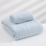 Blue Luxury White Bath Towel and Hand Towel Set - Ultra Soft and Absorbent - Home & Garden > Bathroom Accessories >
