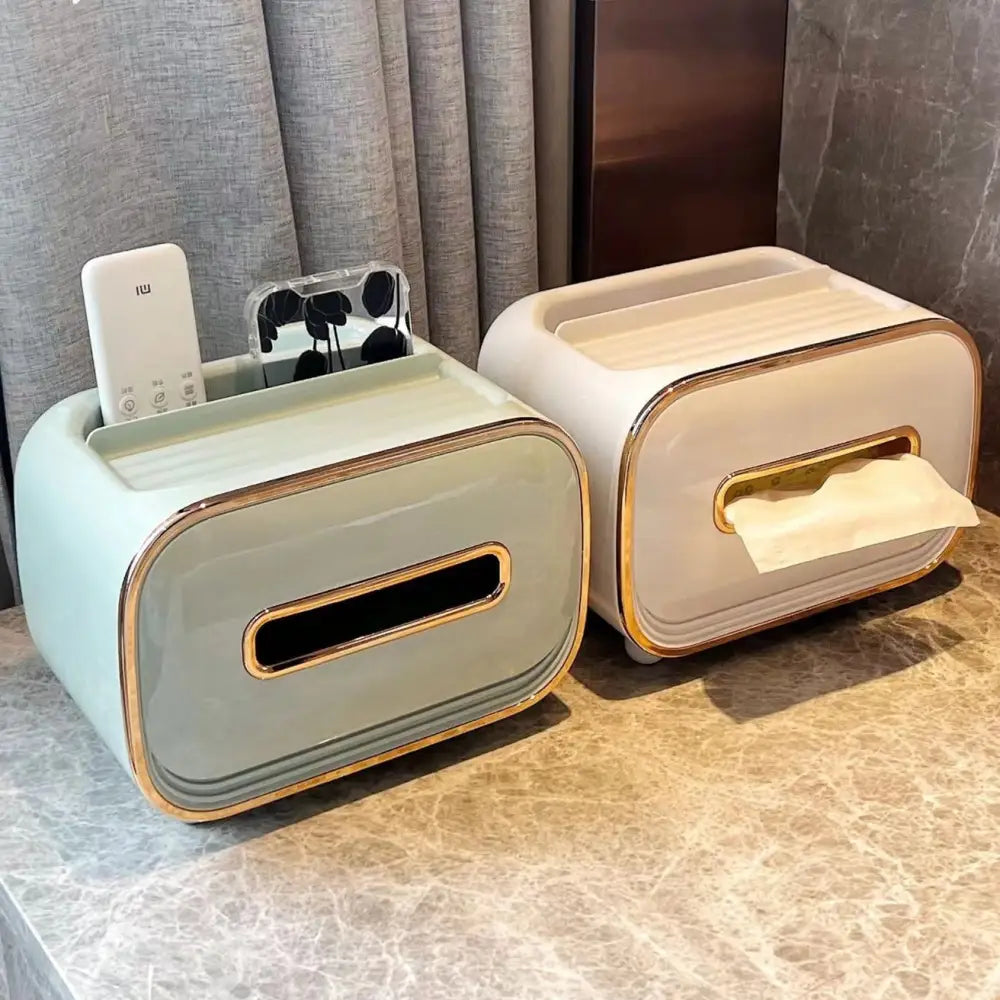 Blue PET Luxury Tissue Box – Multifunctional Desktop Paper Towel Organizer for Home and Living Room - Home & Garden >