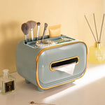 Blue PET Luxury Tissue Box – Multifunctional Desktop Paper Towel Organizer for Home and Living Room - Home & Garden >