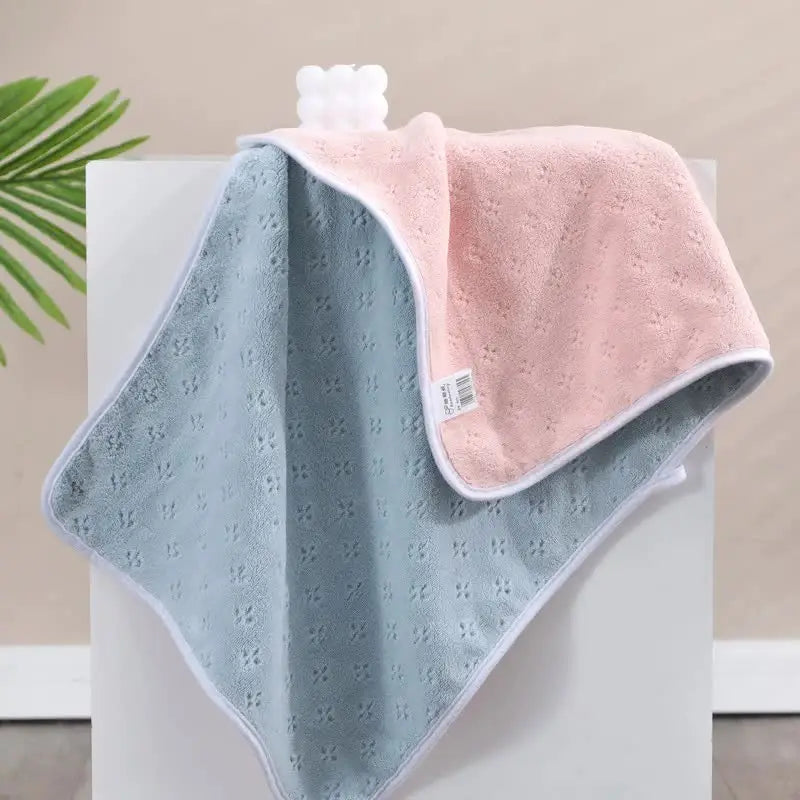 Blue-pink Oversized Double-Sided Coral Fleece Bath Towel | Soft and Absorbent Thick & Warm 70x140cm - Home & Garden >