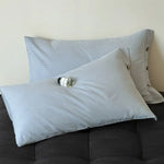 Blue Pinstripe Long Staple Cotton Sateen Pillowcase Set - Jacquard Striped Pure Cotton 48x74cm (Pair) - Home & Garden >