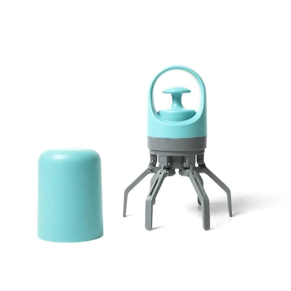 Blue Portable Dog Poop Scooper – Outdoor Pet Waste Picker Six-Claw Dog Waste Tool for Easy Clean-Up Travel-Friendly