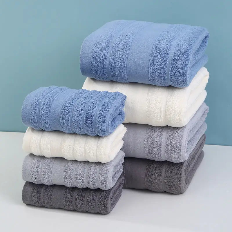 Blue Premium Soft Cotton Towels Set – Absorbent Quick-Dry Comfortable and Durable Available in Multiple Colors - Home &