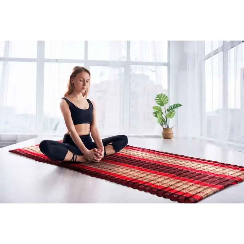 BLUE Roll Out Mattress Foldout Mat LARGE relaxation day bed camping or Yoga Matt Natural Kapok Filled_ 150 x 200 cm