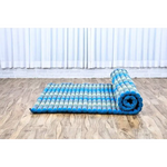 BLUE Roll Out Mattress Foldout Mat LARGE relaxation day bed camping or Yoga Matt Natural Kapok Filled_ 150 x 200 cm