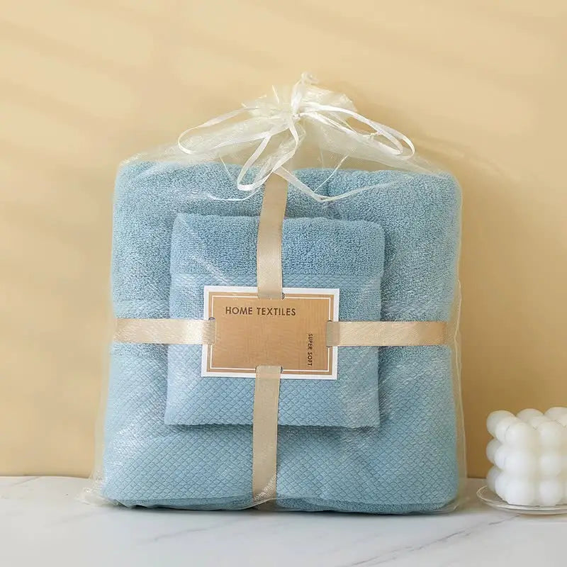 Blue Soft and Absorbent Towel Set – Wrap Towel and Bath Towel Set for Ultimate Comfort Bath towel 140*70cm face towel