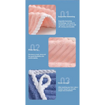 Blue Soft Candy Stripe Coral Fleece Bath Towel and Washcloth Set Ultra Absorbent Skin-Friendly - Home & Garden >