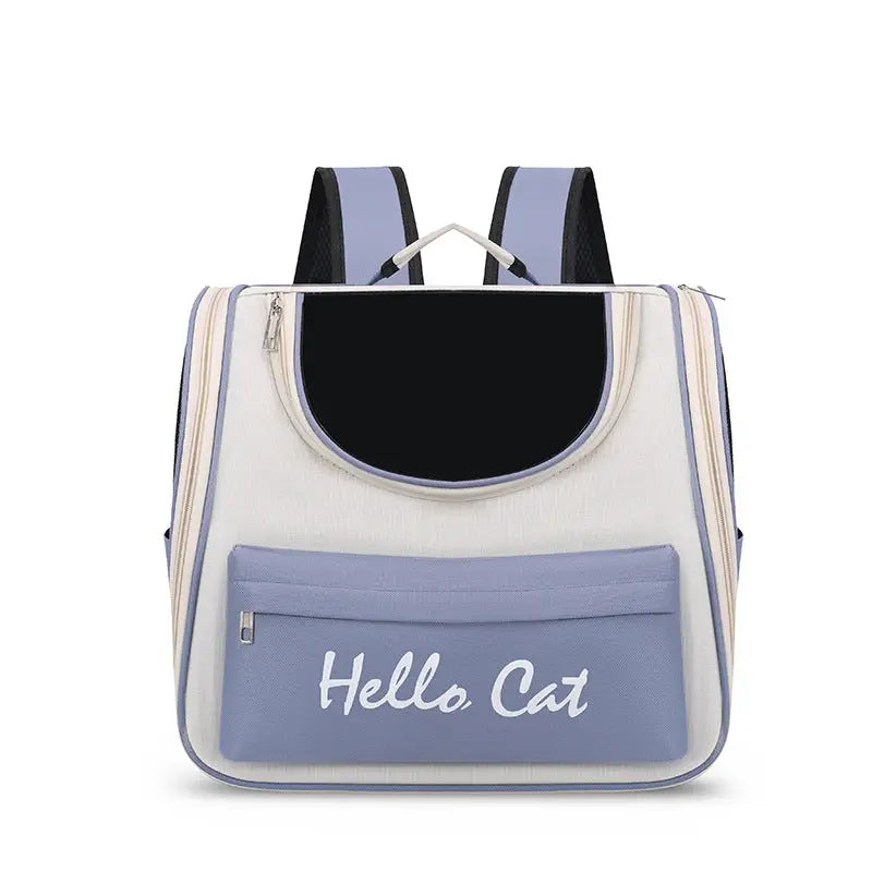 Blue Transparent Pet Carrier Backpack for Cats and Small Dogs - Pet Care > Cat Supplies > Cat Carriers & Crates