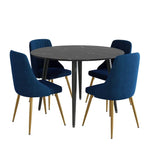 Blue Velvet Bistro Dining Set - Furniture > Dining