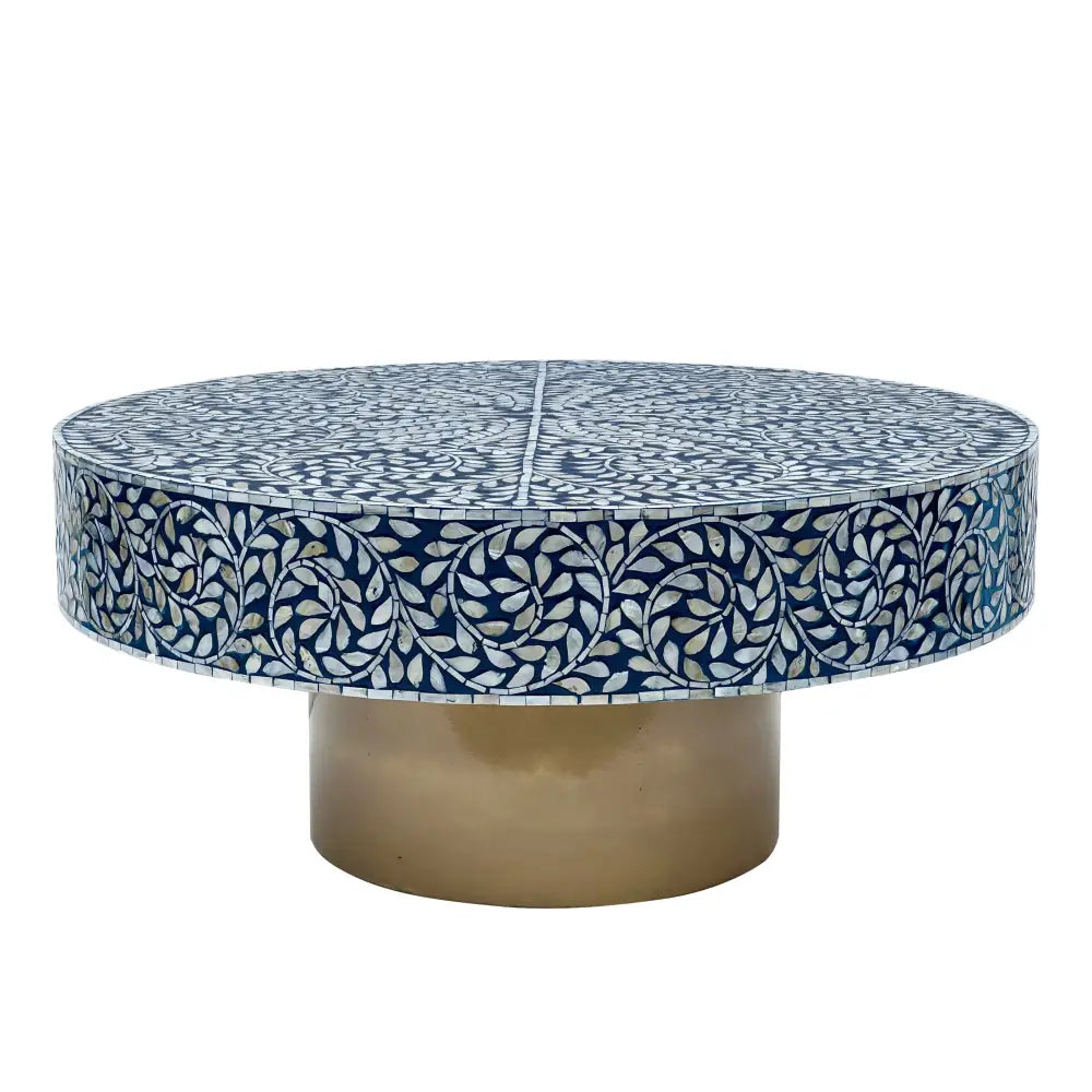 BLUESY MOTHER OF PEARL HAND MADE COFFEE TABLE - Furniture > Living Room > Coffee Tables