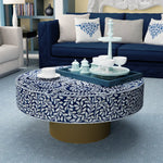 BLUESY MOTHER OF PEARL HAND MADE COFFEE TABLE - Furniture > Living Room > Coffee Tables