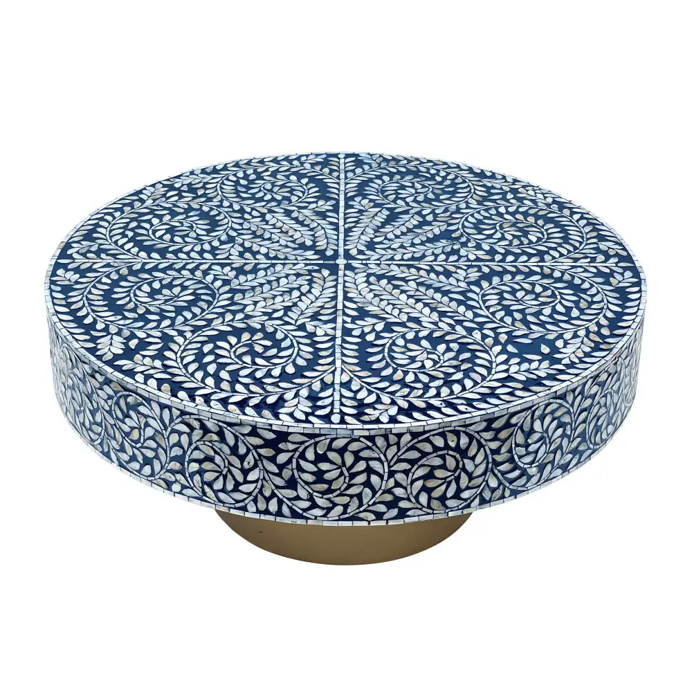 BLUESY MOTHER OF PEARL HAND MADE COFFEE TABLE - Furniture > Living Room > Coffee Tables