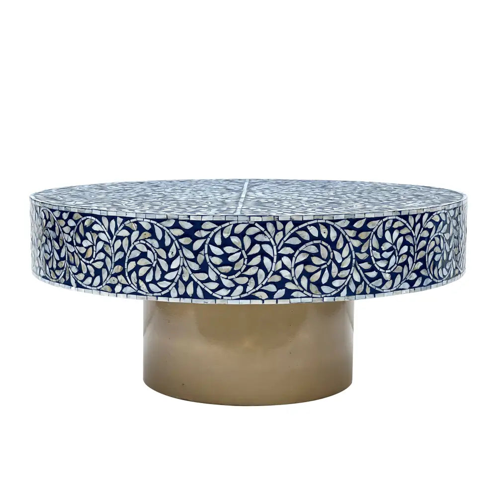 BLUESY MOTHER OF PEARL HAND MADE COFFEE TABLE - Furniture > Living Room > Coffee Tables