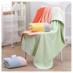 Bluish white Oversized Double-Sided Coral Fleece Bath Towel | Soft and Absorbent Thick & Warm 70x140cm - Home & Garden