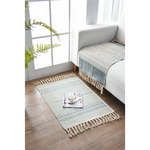 Bohemian Cotton Area Rug with Tassels - Geometric Pattern Decorative Floor Mat 60*90cm - Home & Garden > Rugs > Floor