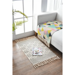Bohemian Cotton Area Rug with Tassels - Geometric Pattern Decorative Floor Mat 60*90cm - Home & Garden > Rugs > Floor