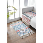 Bohemian Cotton Area Rug with Tassels - Geometric Pattern Decorative Floor Mat 60*90cm - Home & Garden > Rugs > Floor
