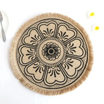 Bohemian Round Woven Placemats | Set of 5 with Fringe Design - Home & Garden > Kitchenware > Kitchen Utensils