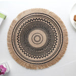 Bohemian Round Woven Placemats | Set of 5 with Fringe Design - Home & Garden > Kitchenware > Kitchen Utensils