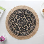 Bohemian Round Woven Placemats | Set of 5 with Fringe Design - Home & Garden > Kitchenware > Kitchen Utensils