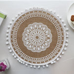 Bohemian Round Woven Placemats | Set of 5 with Fringe Design - Home & Garden > Kitchenware > Kitchen Utensils