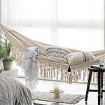 Boho Cotton Macrame Hammock-Natural - Home & Garden > Hammocks