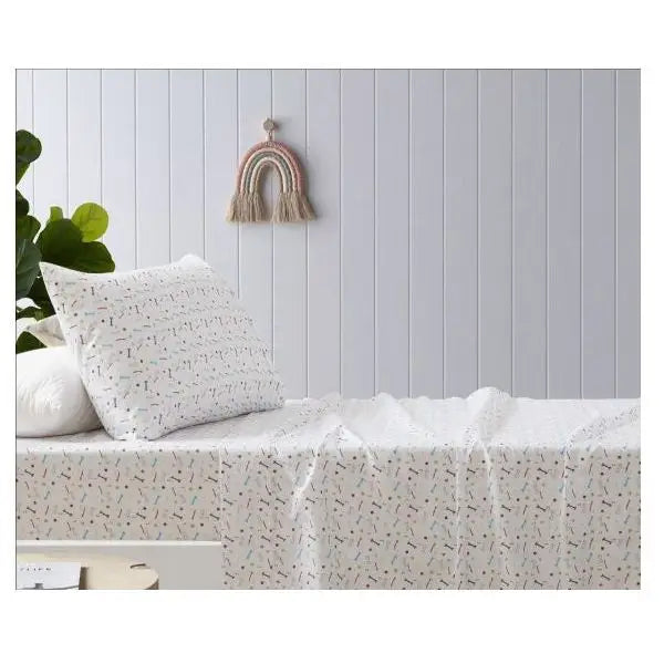 Bones Printed Microfibre Sheet Sets by Happy Kids Single - Home & Garden > Bedding > Bed Sheets