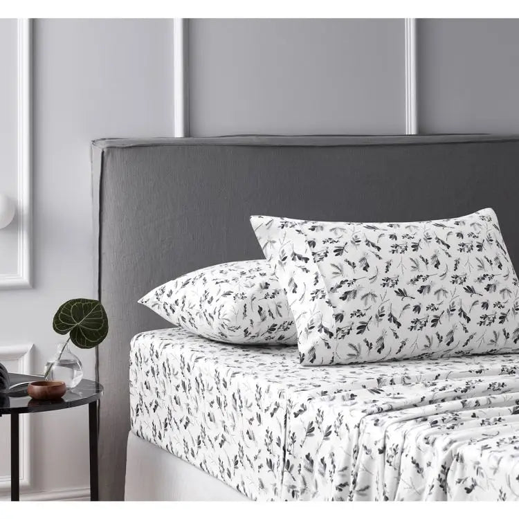 Botanical Cotton Flannelette Sheet Set by Accessorize Single - Home & Garden > Bedding > Bed Sheets