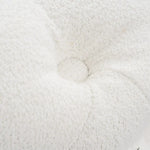 Bouclé White Ottoman-Round - Furniture > Bedroom